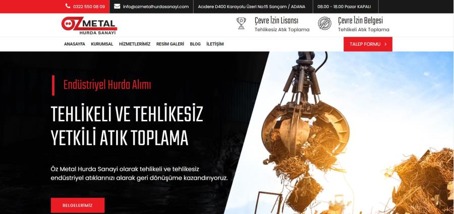 Öz Metal Hurda Sanayi Adana Hurdacı Web Sitesi